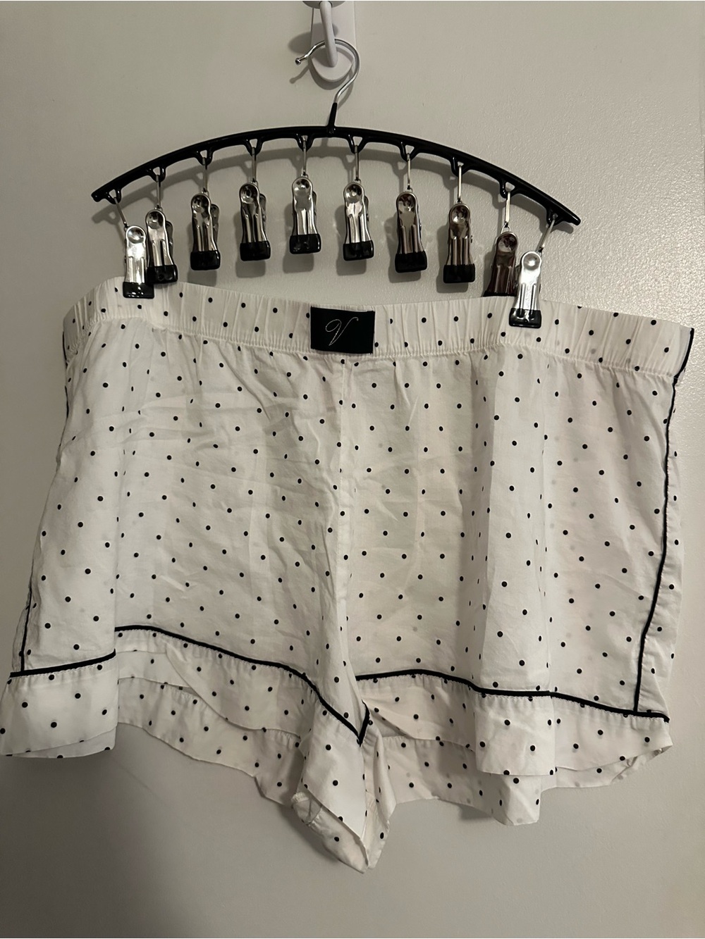 Vintage Victoria’s Secret White & Black Polka Dot Ruffle Shorts Y2K